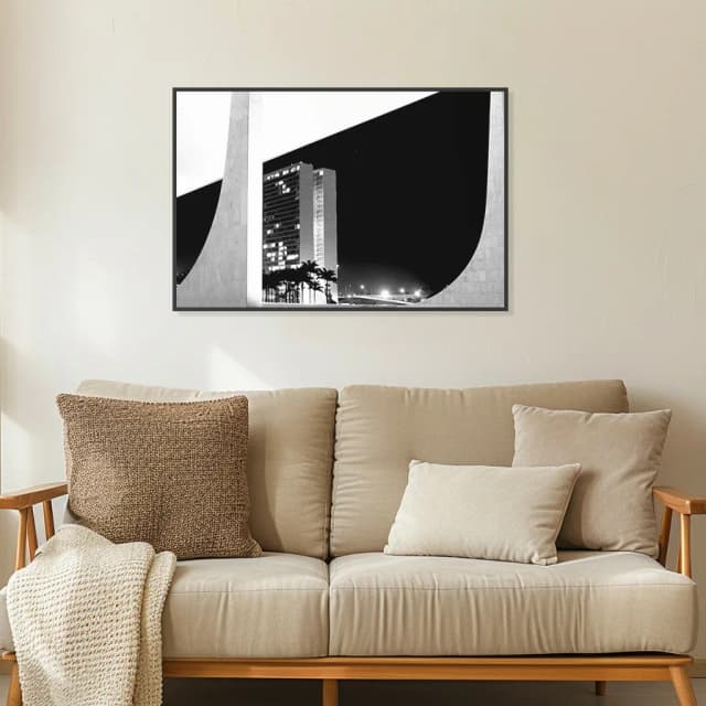 Quadro Decorativo Congresso Nacional visto do STF P&B