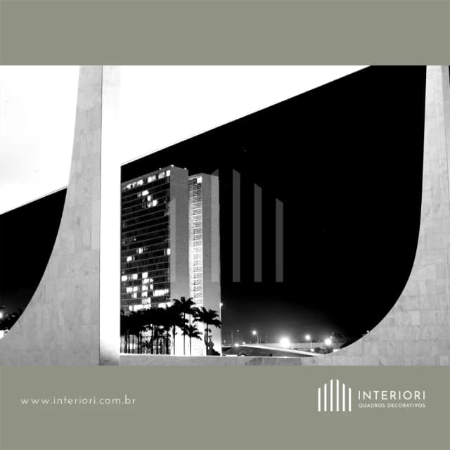 Quadro Decorativo Congresso Nacional visto do STF P&B