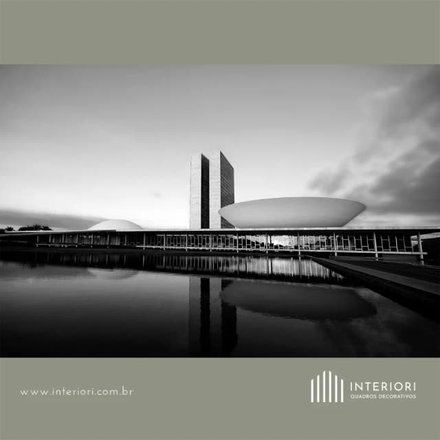 Quadro Decorativo Fim de Tarde Congresso Nacional P&B