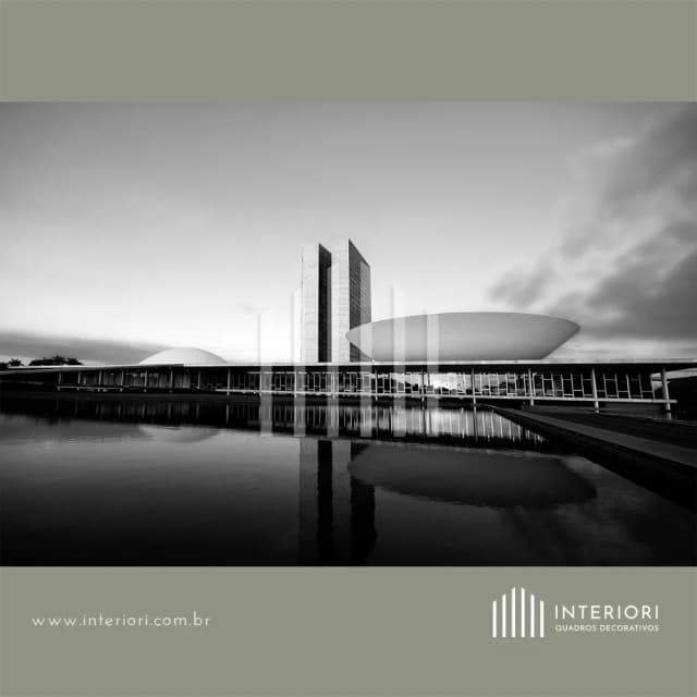 Quadro Decorativo Fim de Tarde Congresso Nacional P&B