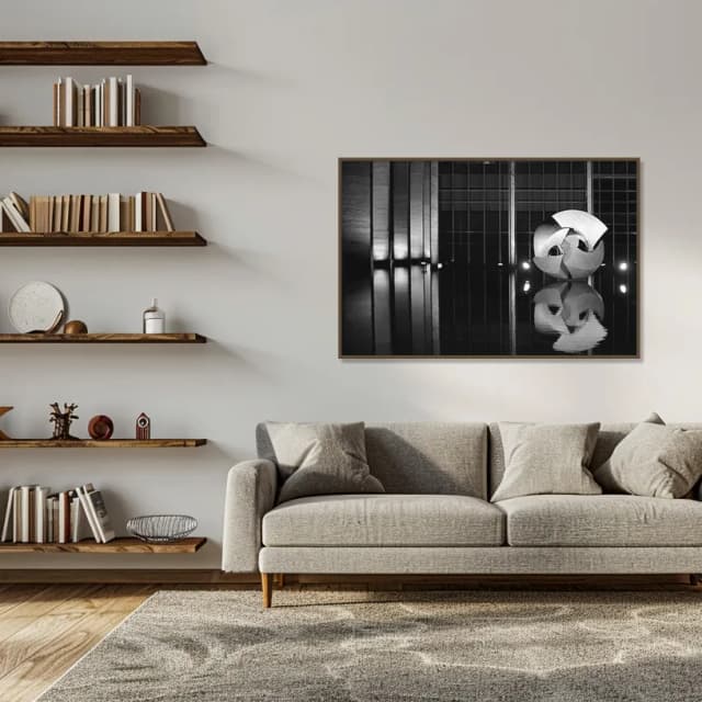 Quadro Decorativo Escultura Meteoro do Palácio Itamaraty P&B