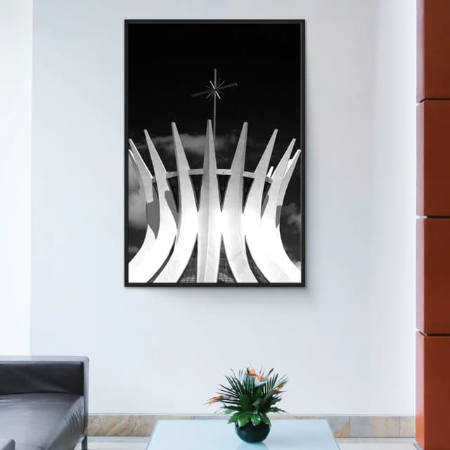 Quadro Decorativo Catedral de Brasília Externa P&B