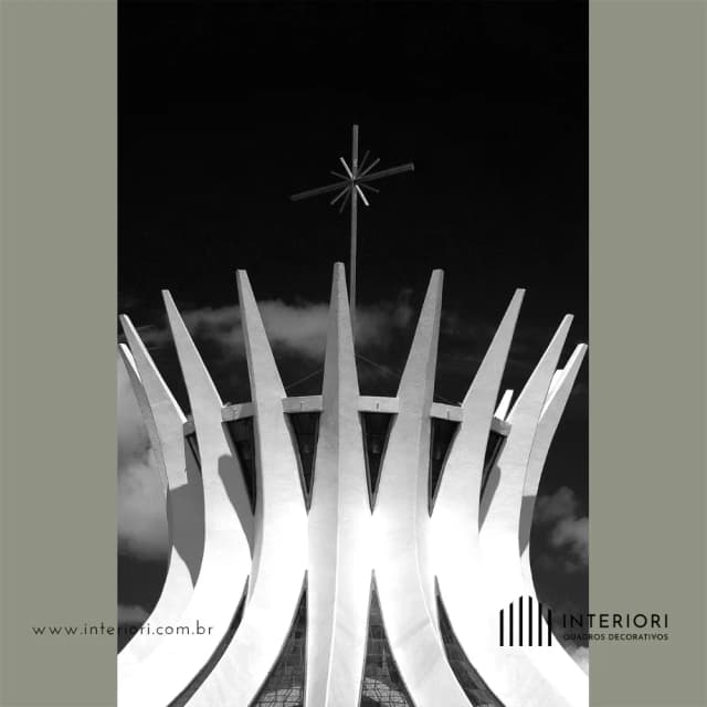 Quadro Decorativo Catedral de Brasília Externa P&B